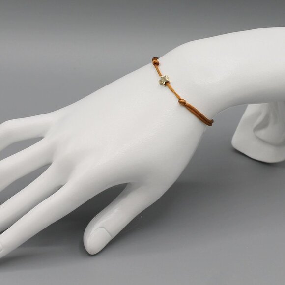 Jewelry star brown gold string bracelet adjustable fashion delicate brand new - Picture 5 of 7